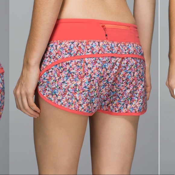 Lululemon Run: Speed Short *4-way Stretch Prism Petal Multi / Atomic Red… - Picture 2 of 13